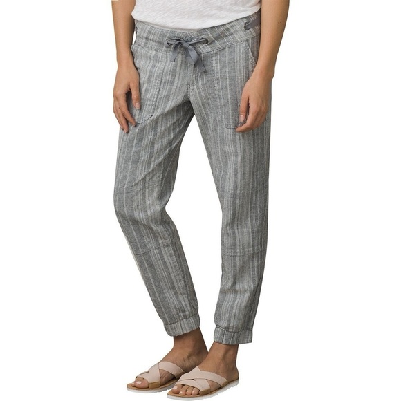 Prana Pants - prAna Steph Jogger in Sun bleached Blue Stripes - Size 4